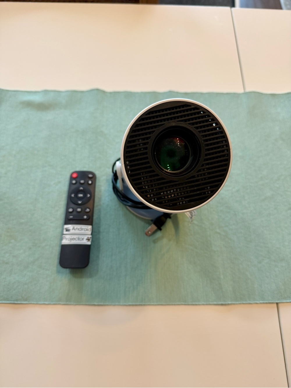 Portable White Android Projector with Remote - Picture 2 of 5